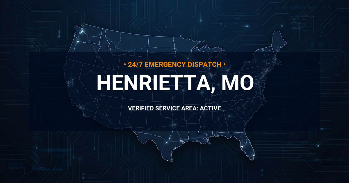 Emergency Plumbing Dispatch Map for Plumbing Services: Henrietta, MO