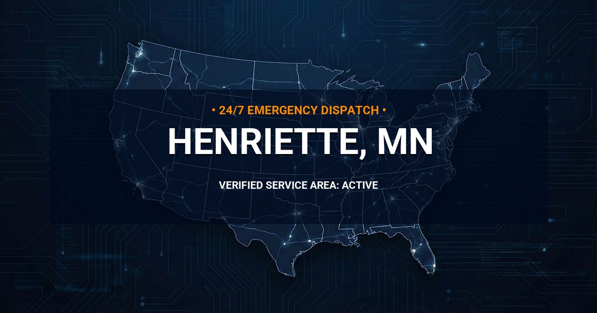 Emergency Plumbing Dispatch Map for Plumbing Services: Henriette, MN