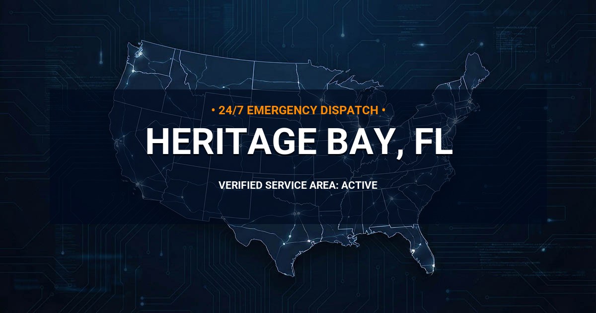 Emergency Plumbing Dispatch Map for Plumbing Services: Heritage Bay, FL