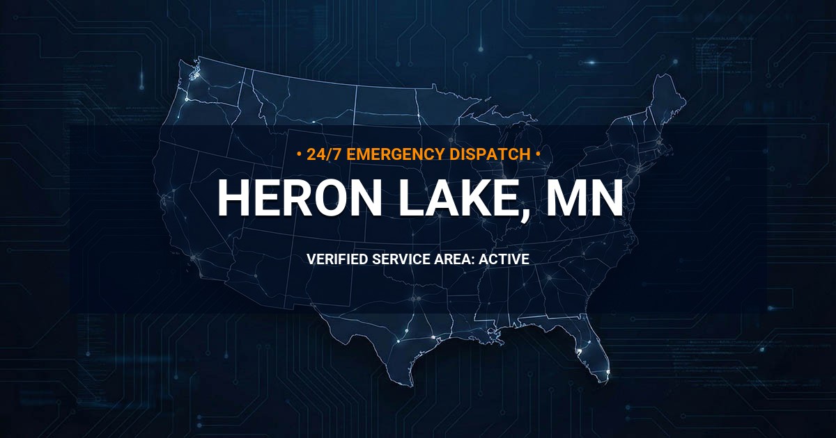 Emergency Plumbing Dispatch Map for Plumbing Services: Heron Lake, MN