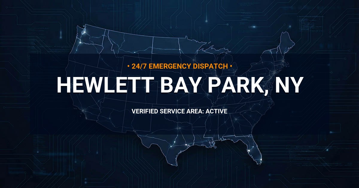 Emergency Plumbing Dispatch Map for Plumbing Services: Hewlett Bay Park, NY
