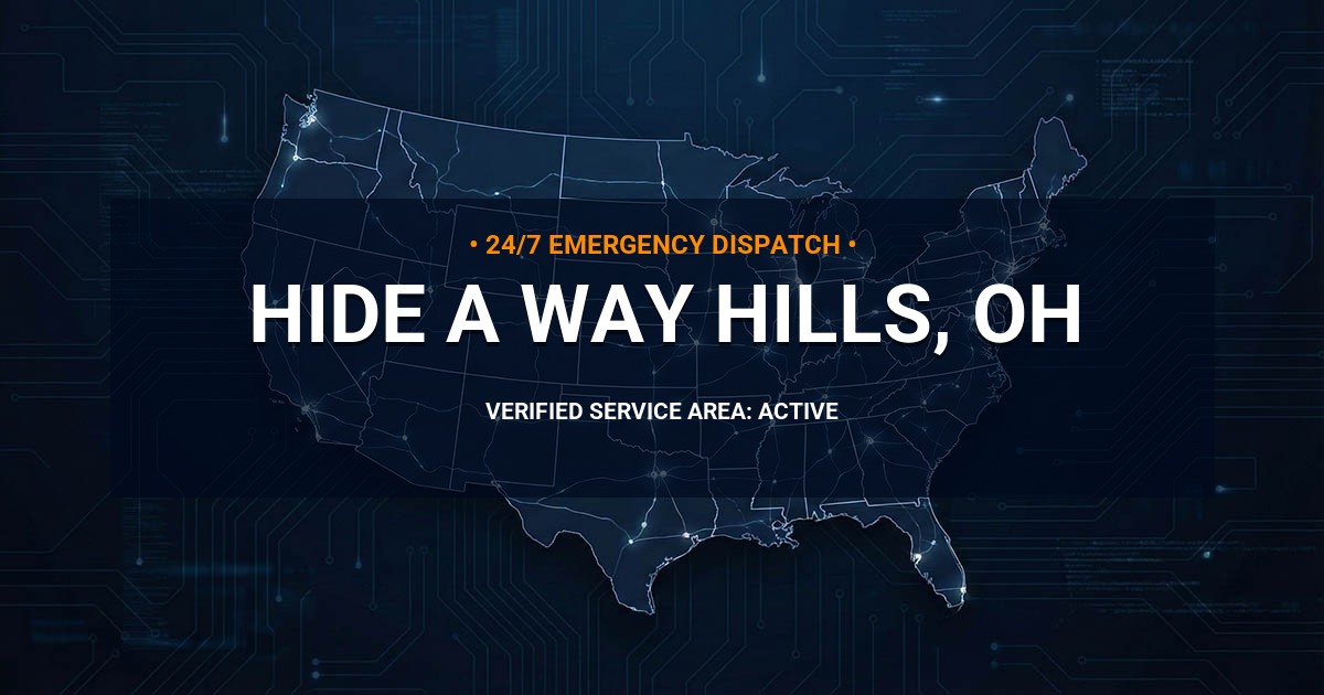 Emergency Plumbing Dispatch Map for Plumbing Services: Hide-A-Way Hills, OH