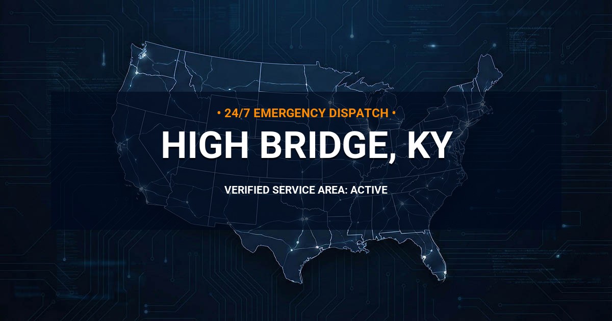 Emergency Plumbing Dispatch Map for Plumbing Services: High Bridge, KY