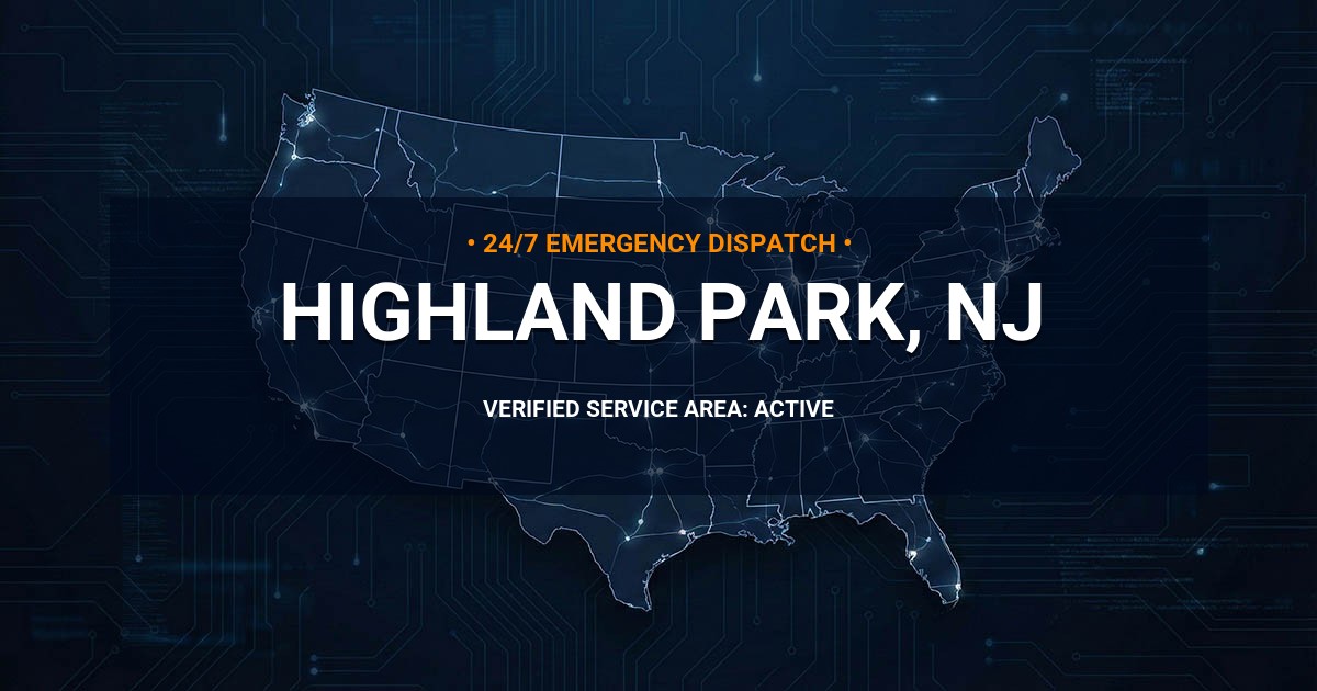 Emergency Plumbing Dispatch Map for Plumbing Services: Highland Park, NJ
