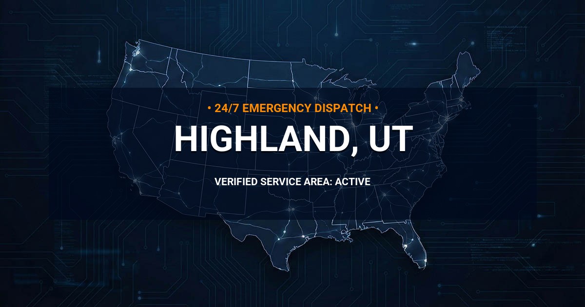 Emergency Plumbing Dispatch Map for Plumbing Services: Highland, UT