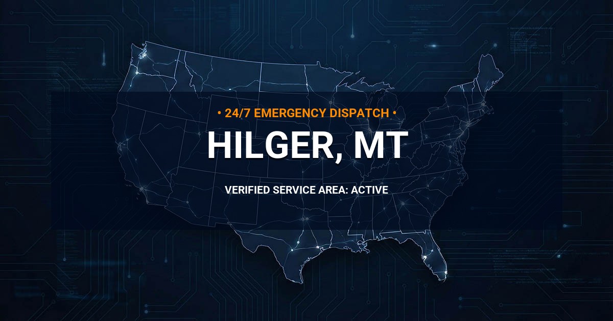 Emergency Plumbing Dispatch Map for Plumbing Services: Hilger, MT