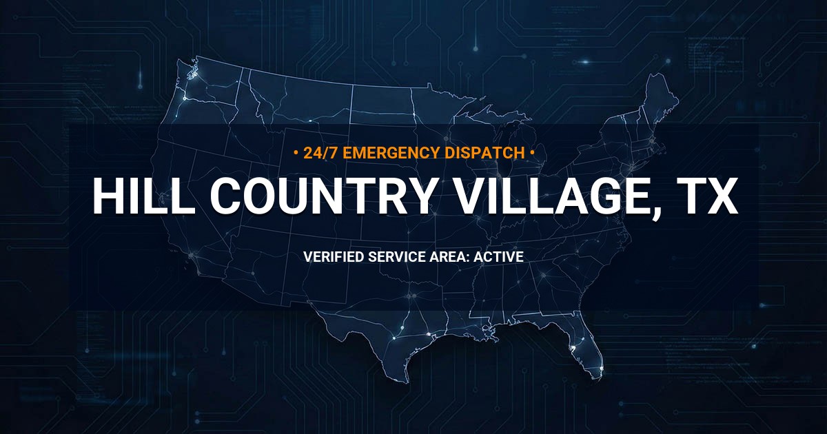 Emergency Plumbing Dispatch Map for Plumbing Services: Hill Country Village, TX