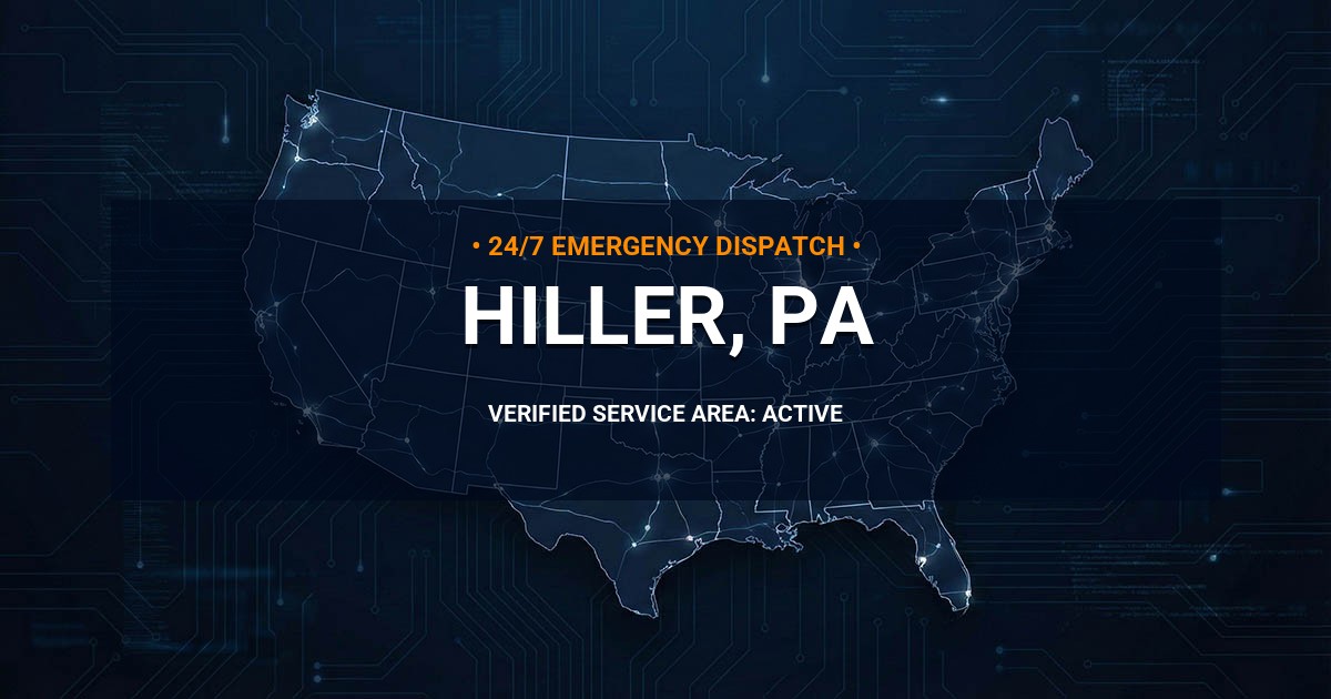 Emergency Plumbing Dispatch Map for Plumbing Services: Hiller, PA