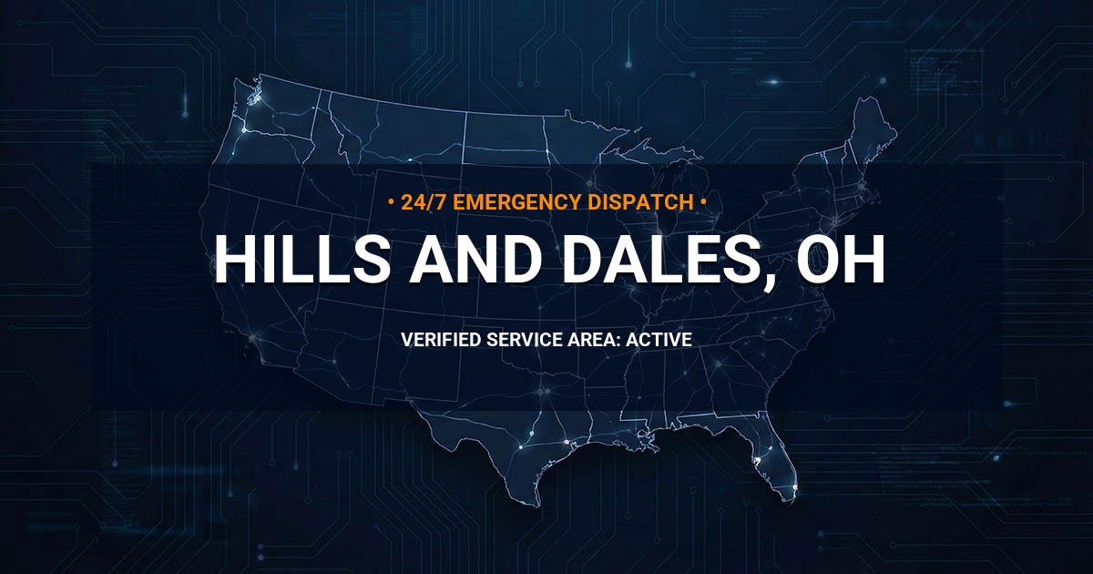 Emergency Plumbing Dispatch Map for Plumbing Services: Hills and Dales, OH