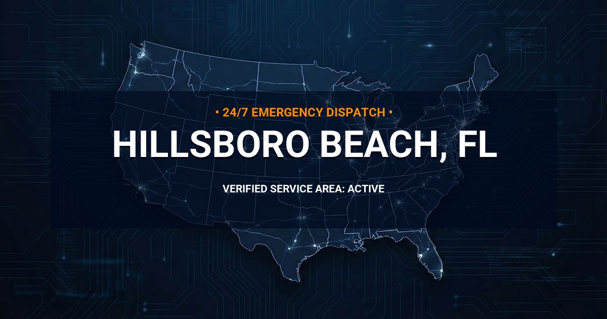 Emergency Plumbing Dispatch Map for Plumbing Services: Hillsboro Beach, FL