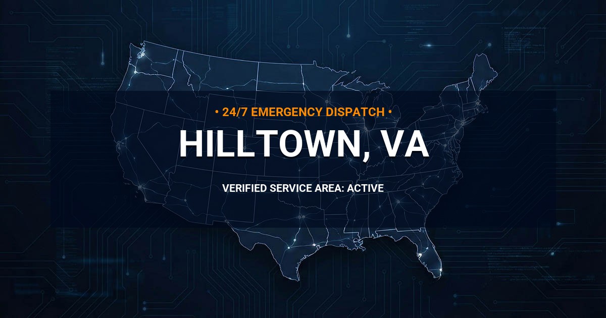 Emergency Plumbing Dispatch Map for Plumbing Services: Hilltown, VA