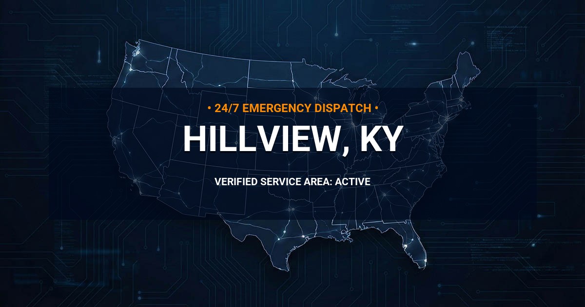 Emergency Plumbing Dispatch Map for Plumbing Services: Hillview, KY