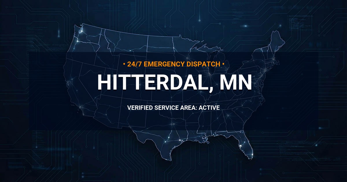 Emergency Plumbing Dispatch Map for Plumbing Services: Hitterdal, MN