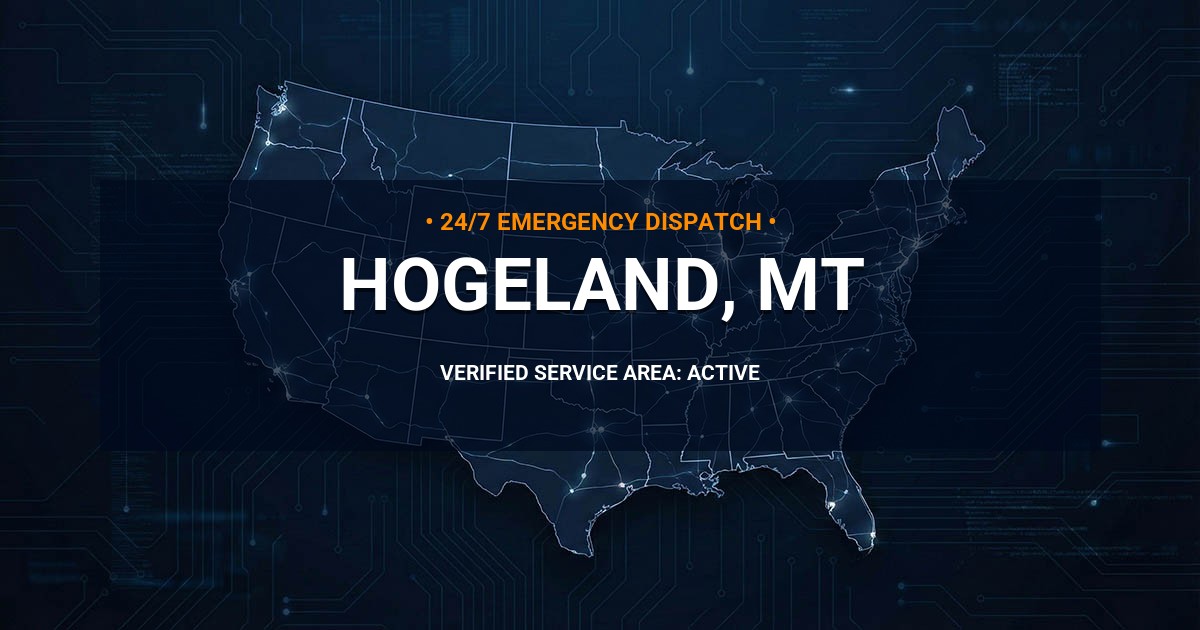 Emergency Plumbing Dispatch Map for Plumbing Services: Hogeland, MT