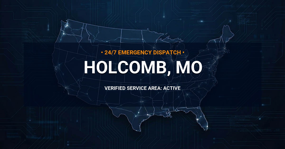 Emergency Plumbing Dispatch Map for Plumbing Services: Holcomb, MO