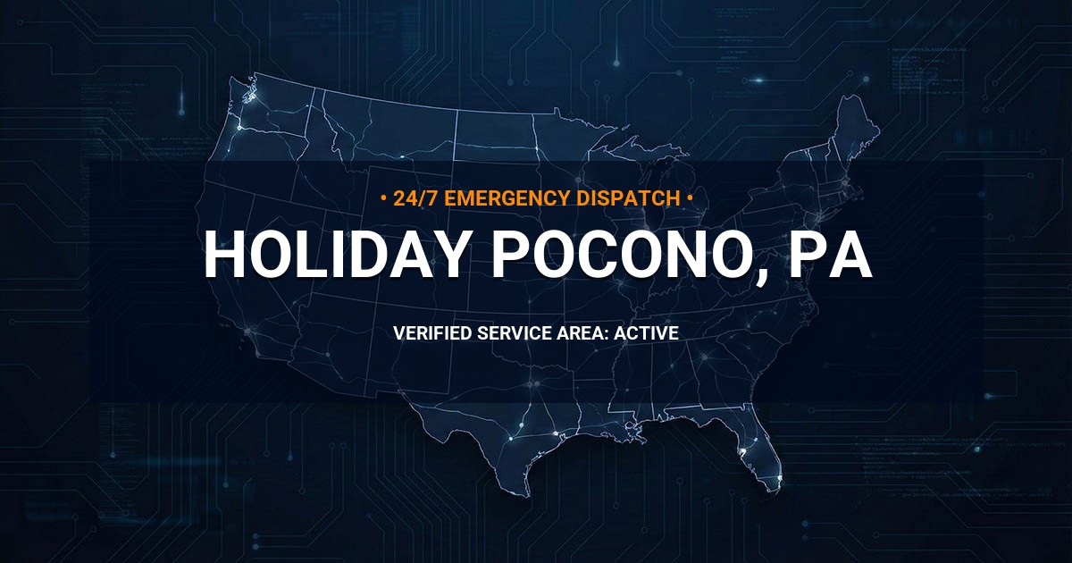 Emergency Plumbing Dispatch Map for Plumbing Services: Holiday Pocono, PA