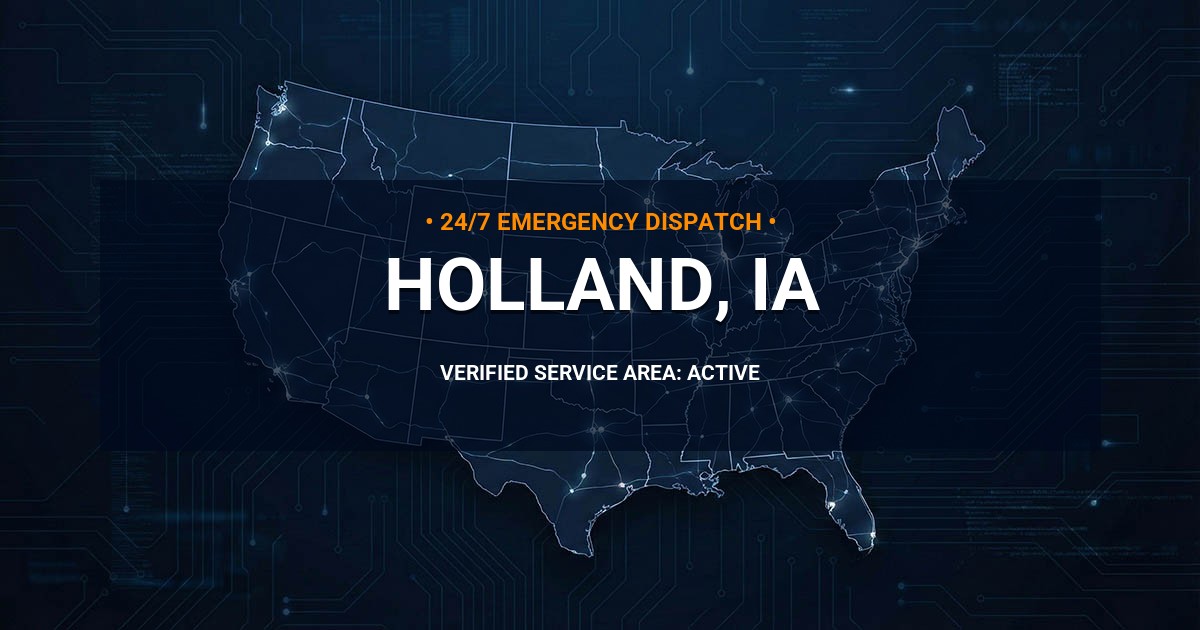 Emergency Plumbing Dispatch Map for Plumbing Services: Holland, IA