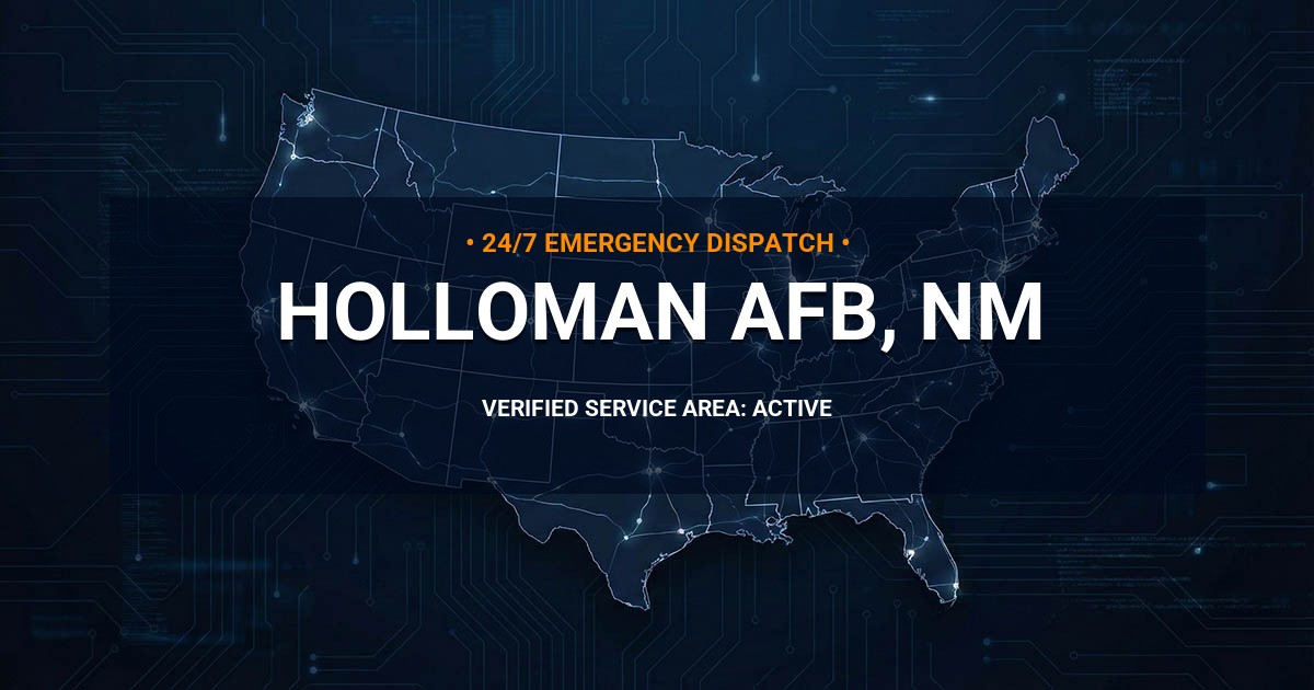 Emergency Plumbing Dispatch Map for Plumbing Services: Holloman AFB, NM