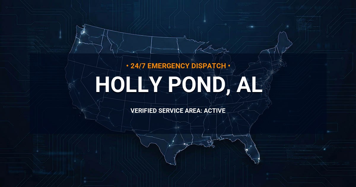 Emergency Plumbing Dispatch Map for Plumbing Services: Holly Pond, AL