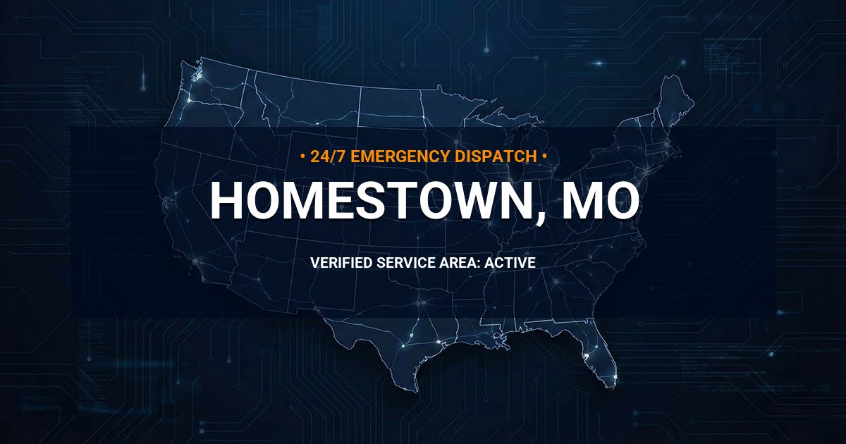 Emergency Plumbing Dispatch Map for Plumbing Services: Homestown, MO