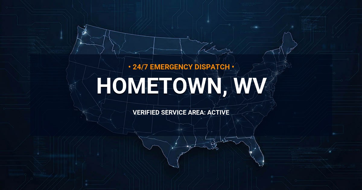 Emergency Plumbing Dispatch Map for Plumbing Services: Hometown, WV