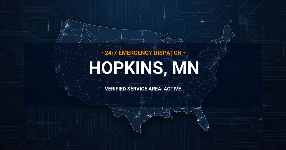 Emergency Plumbing Dispatch Map for Plumbing Services: Hopkins, MN
