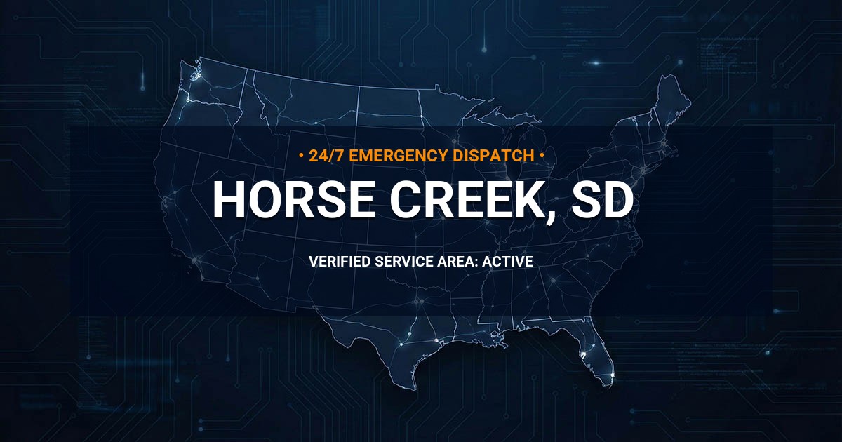 Emergency Plumbing Dispatch Map for Plumbing Services: Horse Creek, SD