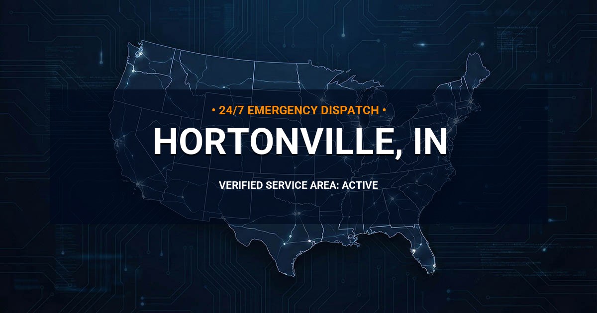 Emergency Plumbing Dispatch Map for Plumbing Services: Hortonville, IN