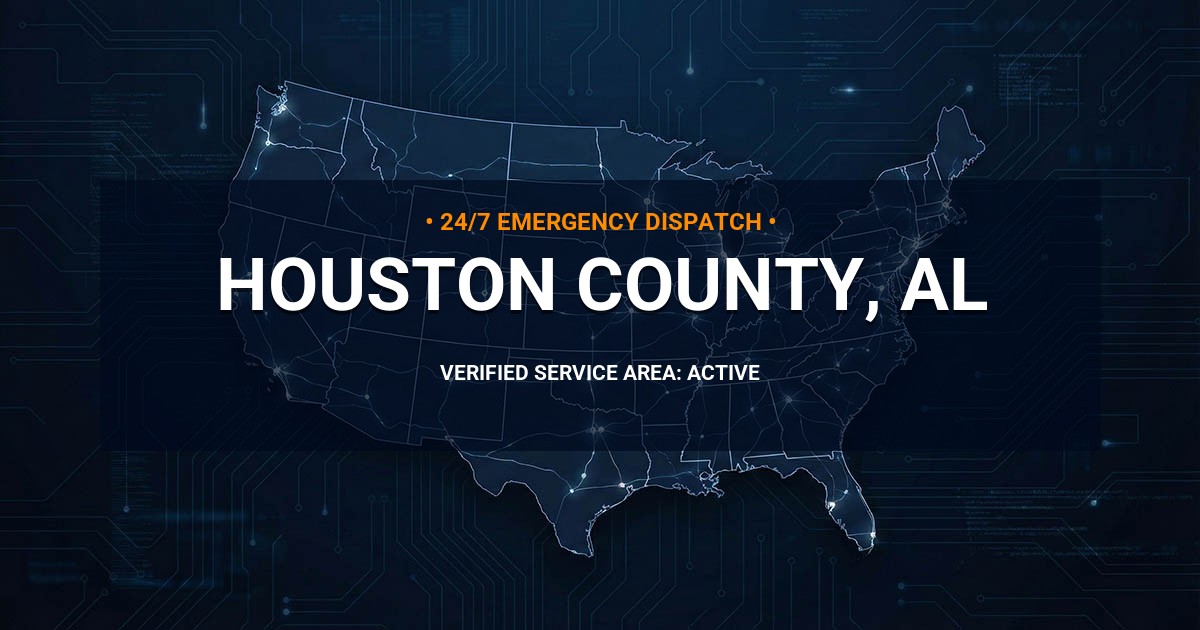 Emergency Plumbing Dispatch Map for Houston County Plumbing Logistics