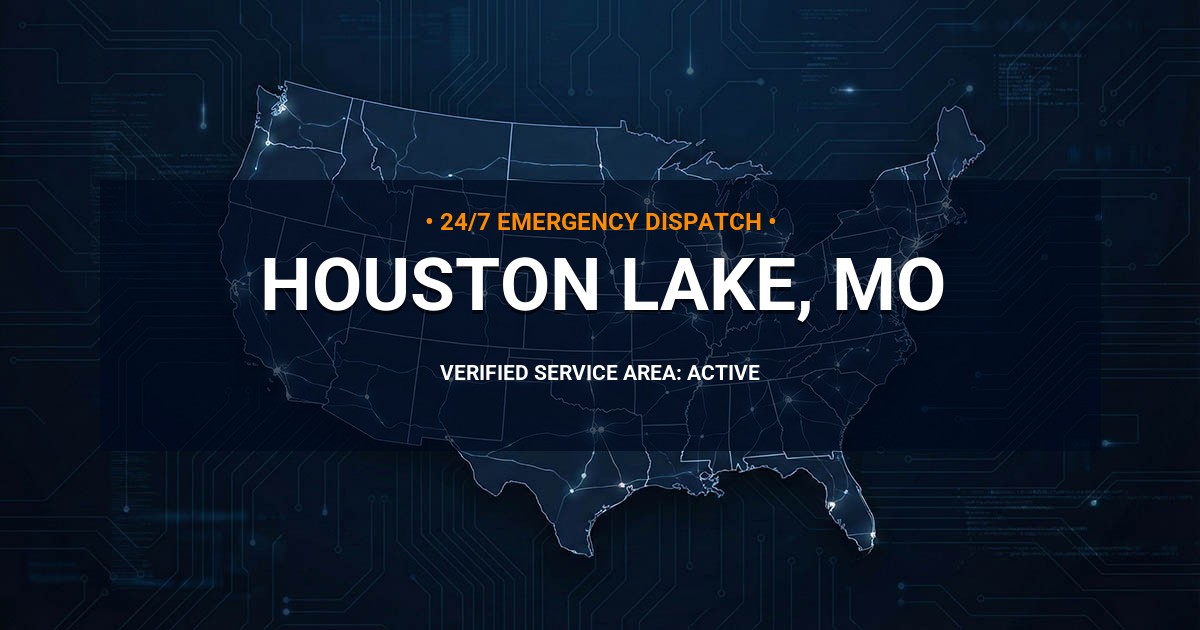 Emergency Plumbing Dispatch Map for Plumbing Services: Houston Lake, MO