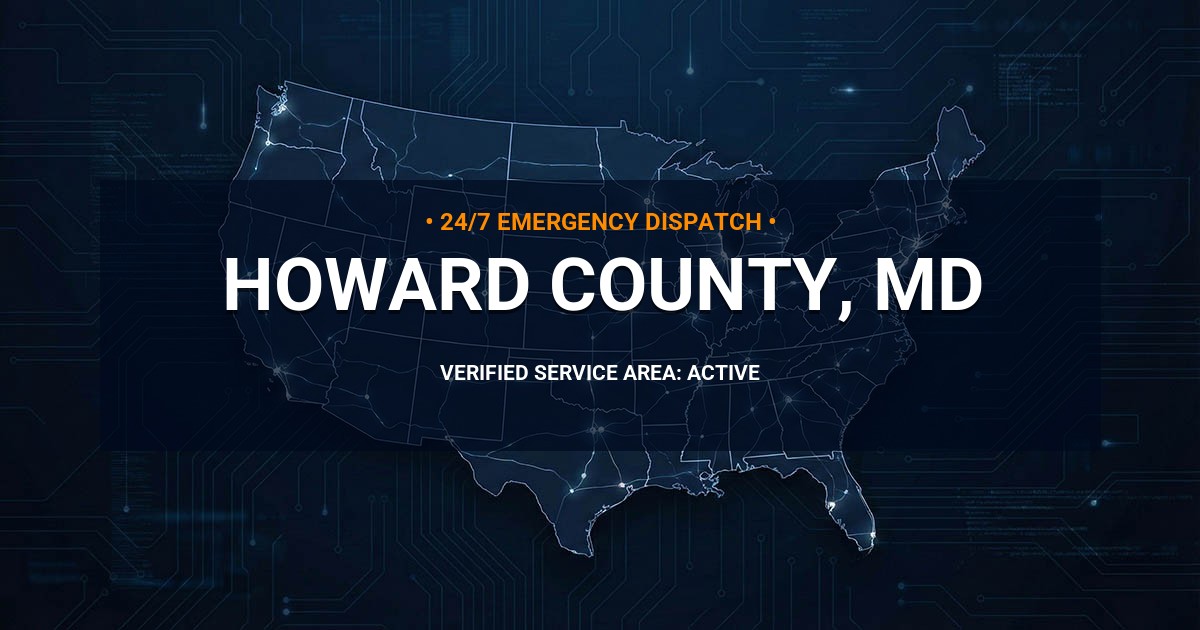 Emergency Plumbing Dispatch Map for Howard County Plumbing Logistics