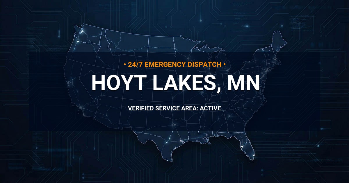 Emergency Plumbing Dispatch Map for Plumbing Services: Hoyt Lakes, MN