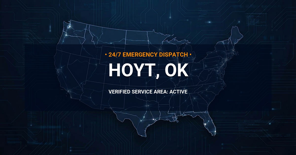 Emergency Plumbing Dispatch Map for Plumbing Services: Hoyt, OK