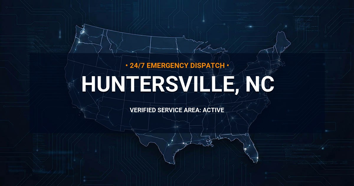 Emergency Plumbing Dispatch Map for Plumbing Services: Huntersville, NC