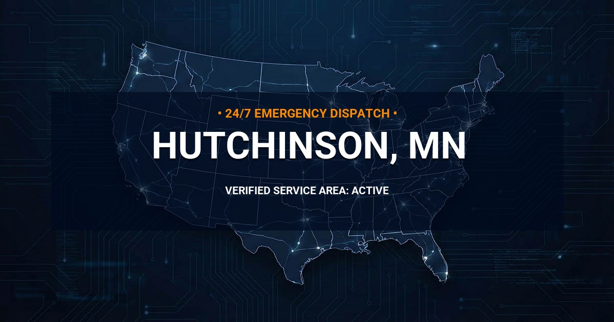 Emergency Plumbing Dispatch Map for Plumbing Services: Hutchinson, MN