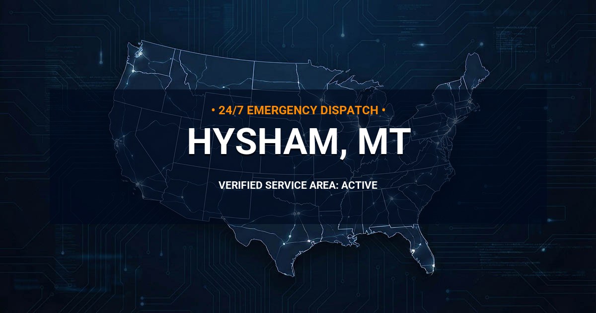 Emergency Plumbing Dispatch Map for Plumbing Services: Hysham, MT