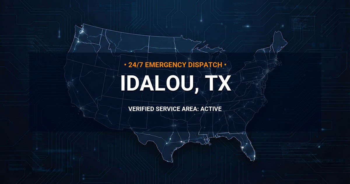 Emergency Plumbing Dispatch Map for Plumbing Services: Idalou, TX