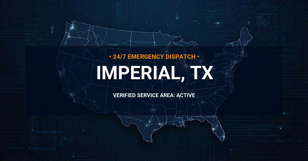 Emergency Plumbing Dispatch Map for Plumbing Services: Imperial, TX