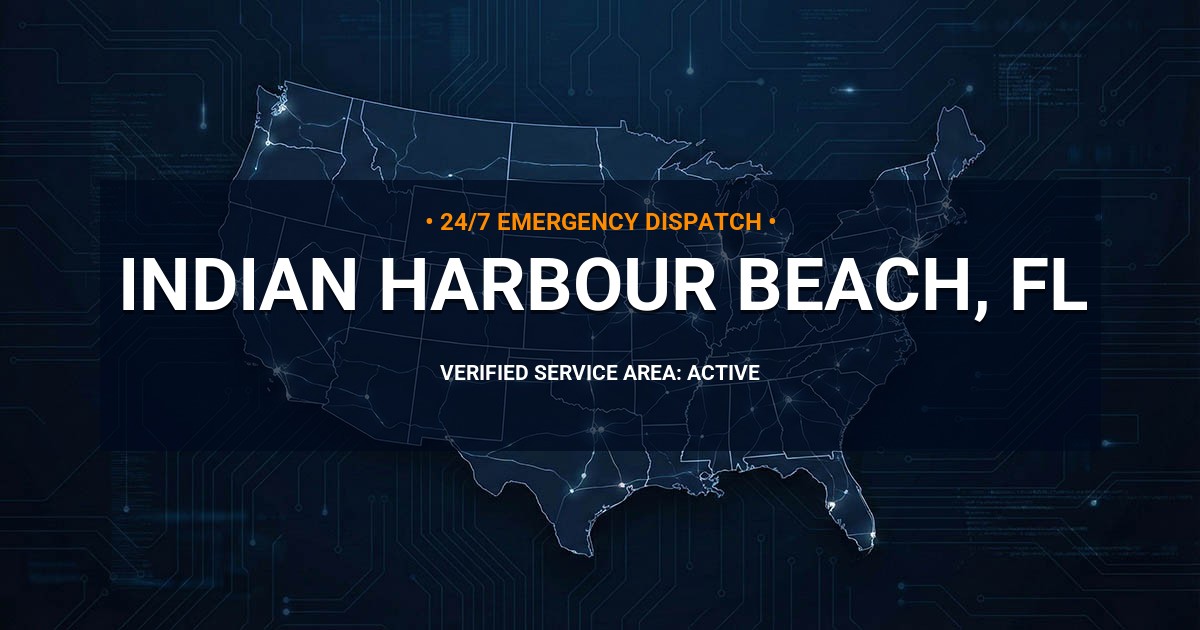 Emergency Plumbing Dispatch Map for Plumbing Services: Indian Harbour Beach, FL