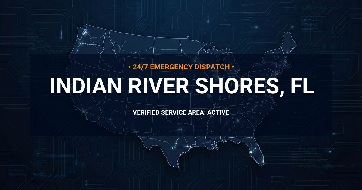 Emergency Plumbing Dispatch Map for Plumbing Services: Indian River Shores, FL