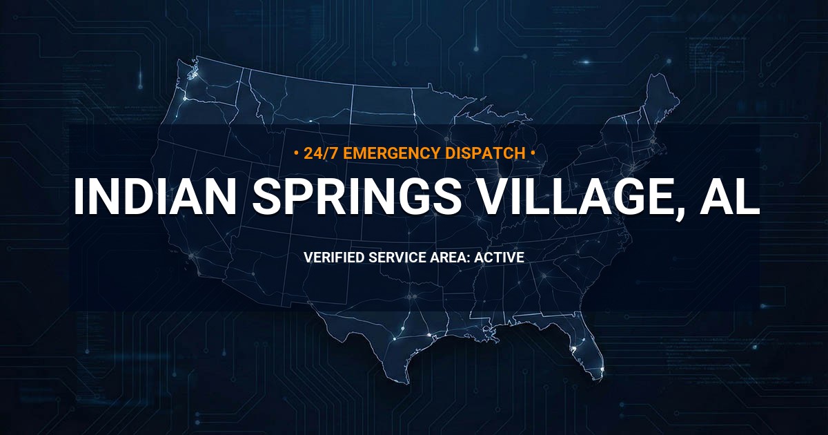 Emergency Plumbing Dispatch Map for Plumbing Services: Indian Springs Village, AL