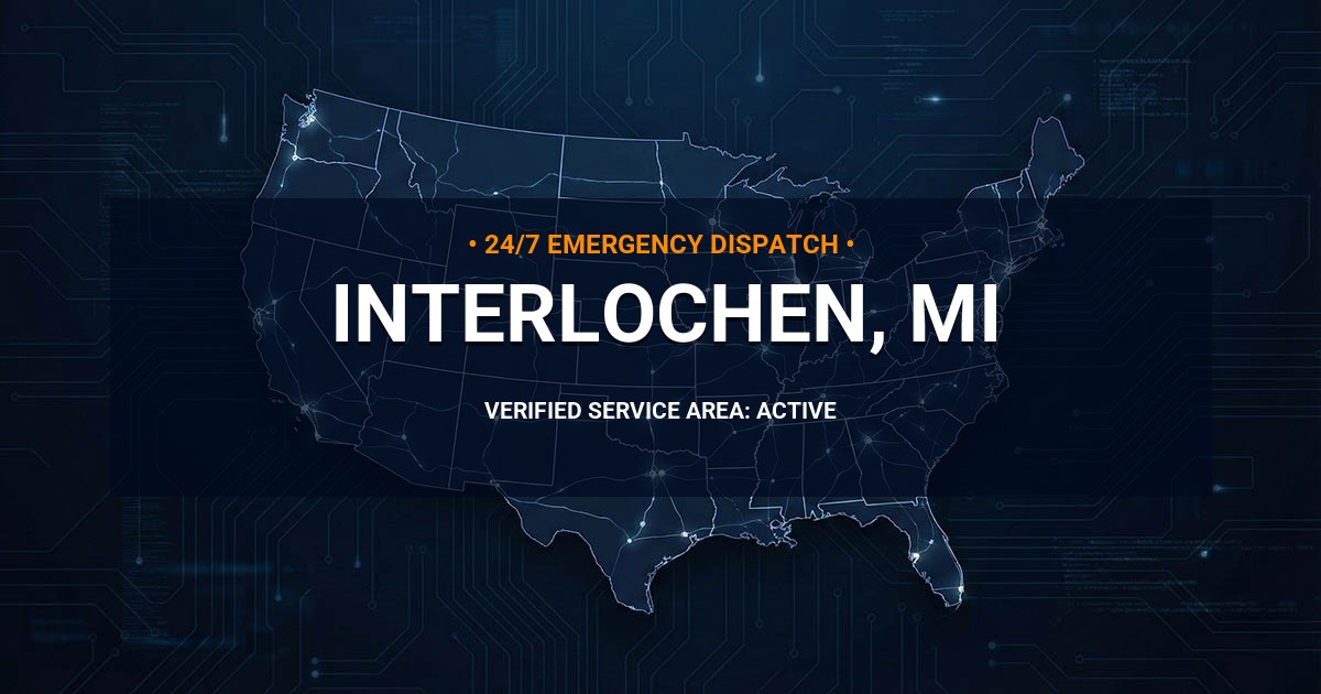 Emergency Plumbing Dispatch Map for Plumbing Services: Interlochen, MI