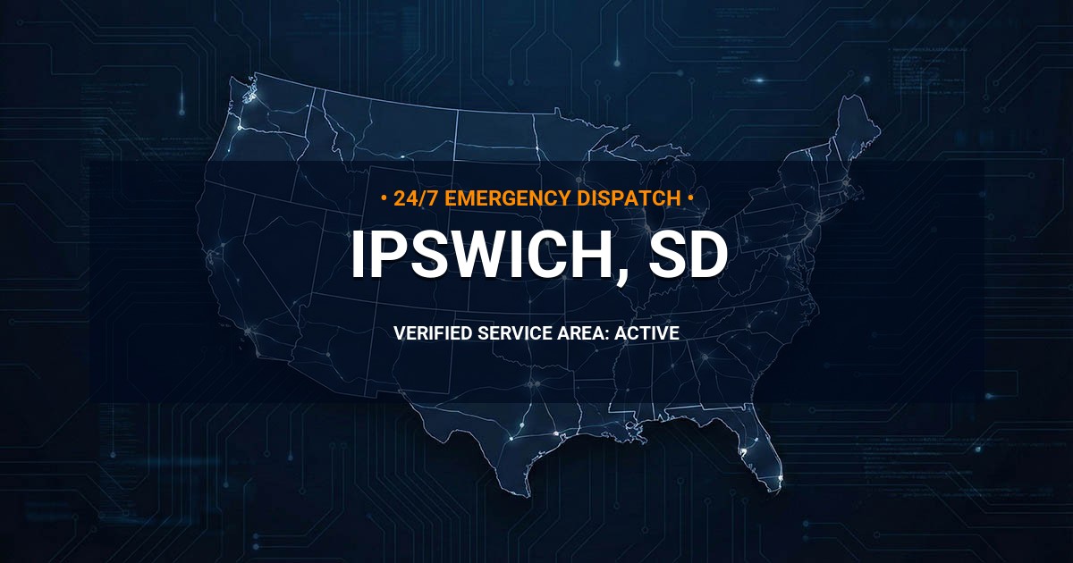 Emergency Plumbing Dispatch Map for Plumbing Services: Ipswich, SD