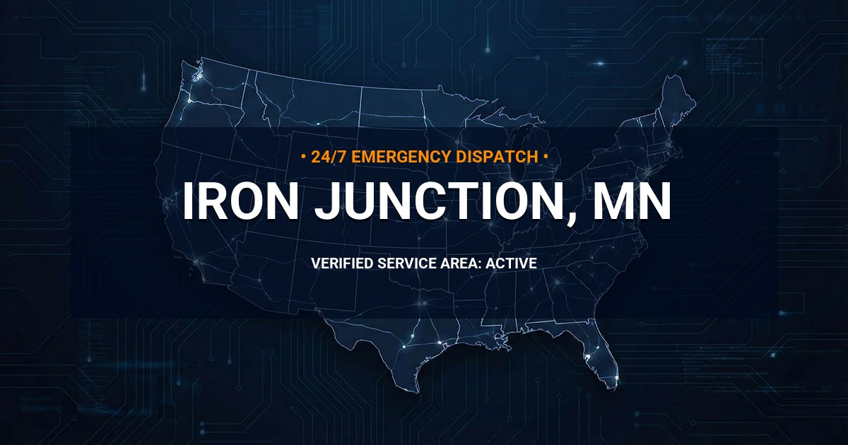 Emergency Plumbing Dispatch Map for Plumbing Services: Iron Junction, MN