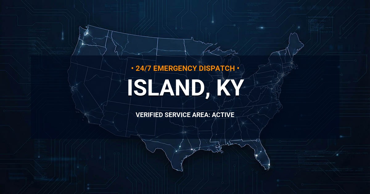 Emergency Plumbing Dispatch Map for Plumbing Services: Island, KY