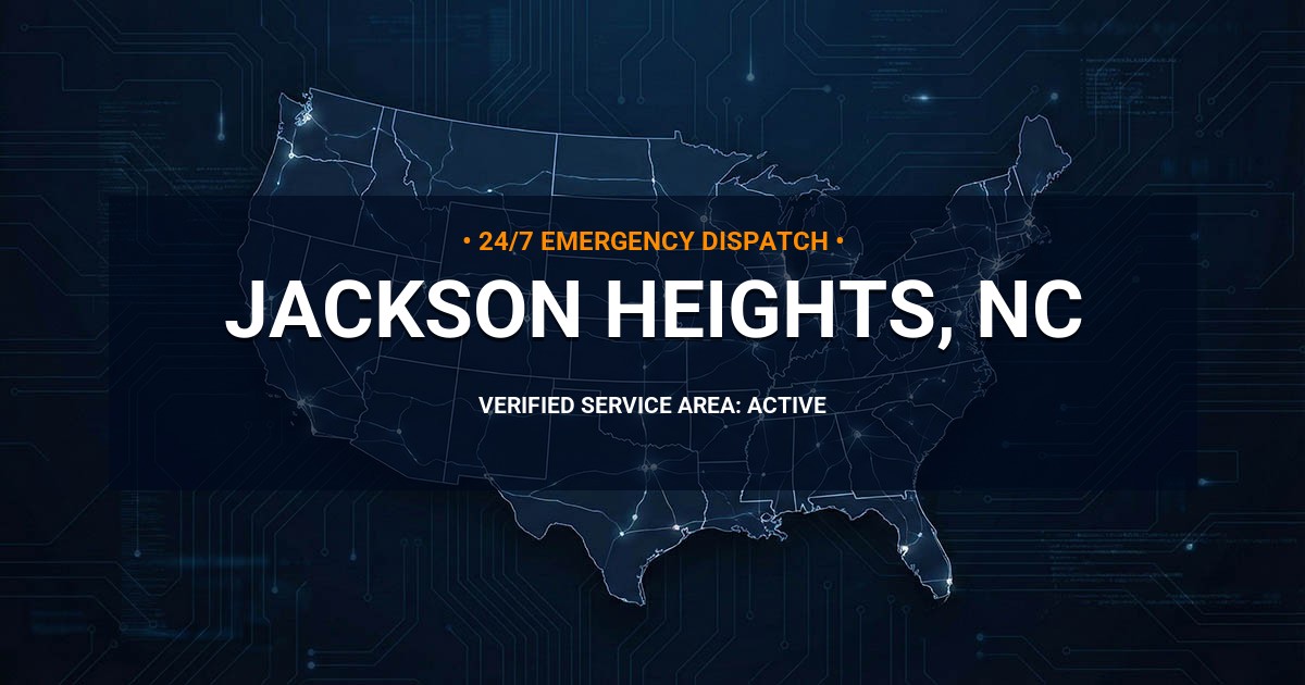 Emergency Plumbing Dispatch Map for Plumbing Services: Jackson Heights, NC