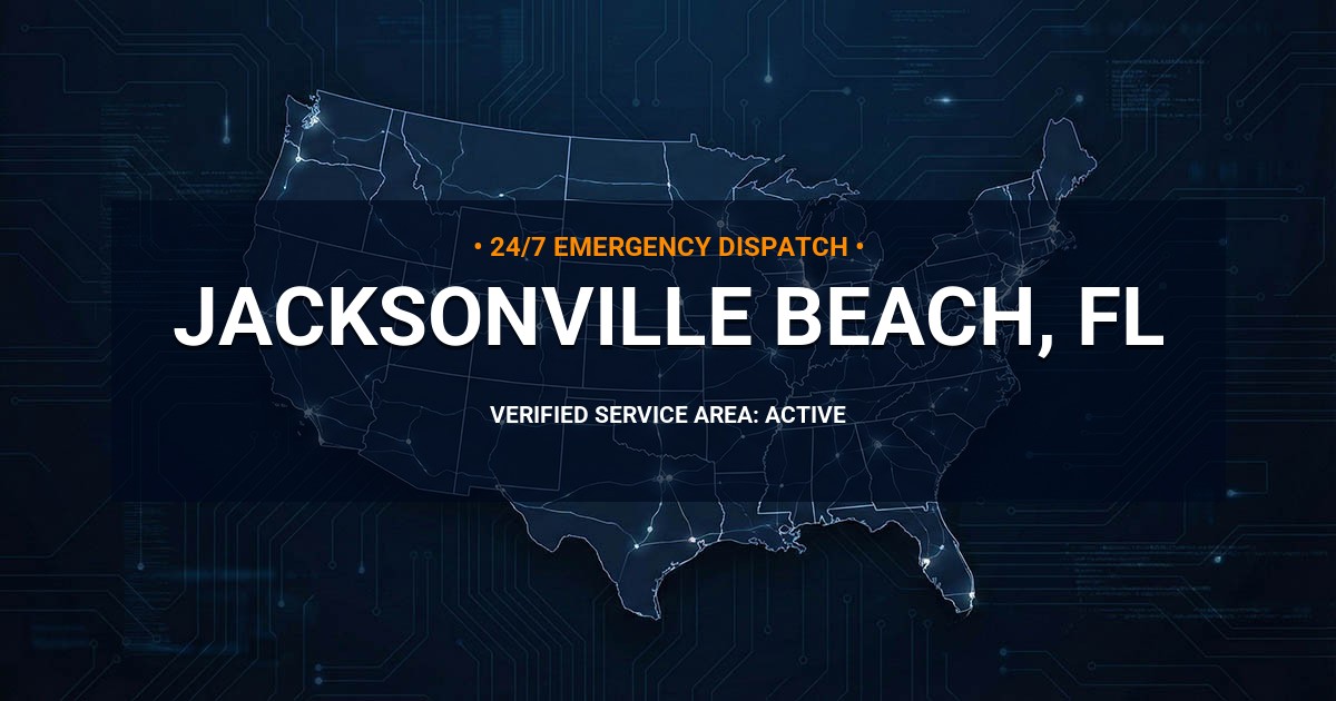 Emergency Plumbing Dispatch Map for Plumbing Services: Jacksonville Beach, FL