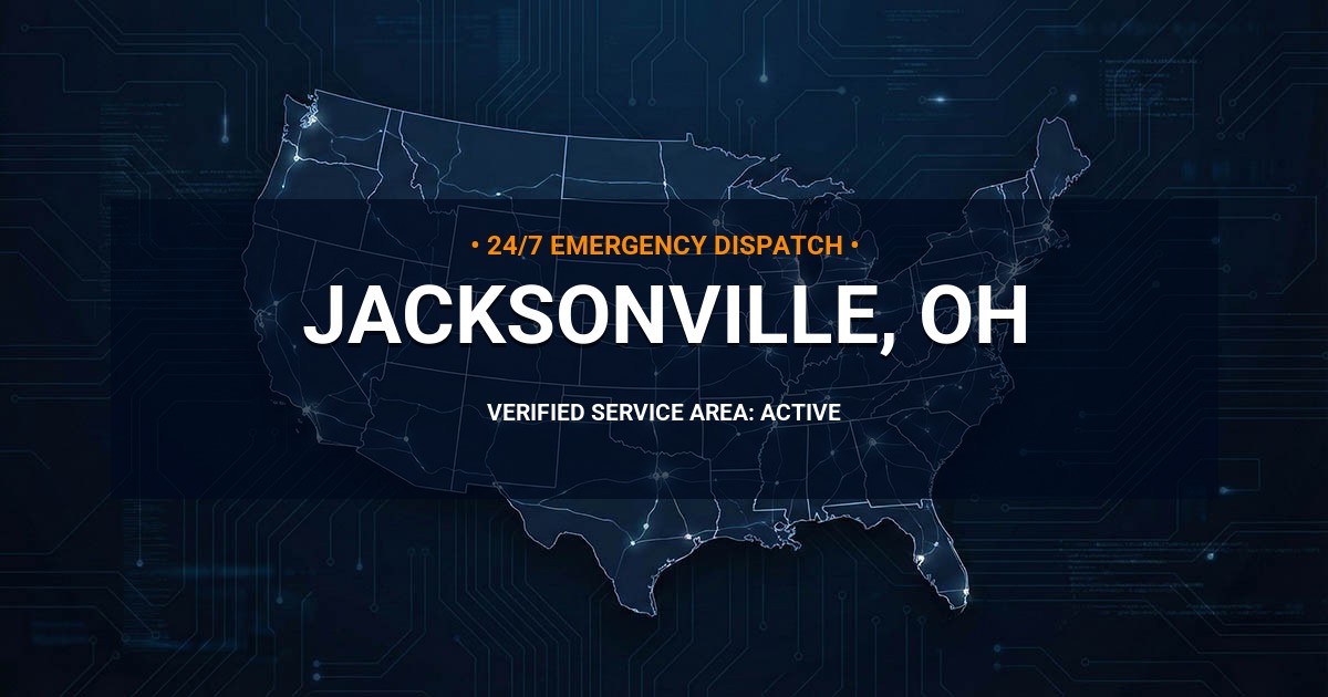 Emergency Plumbing Dispatch Map for Plumbing Services: Jacksonville, OH