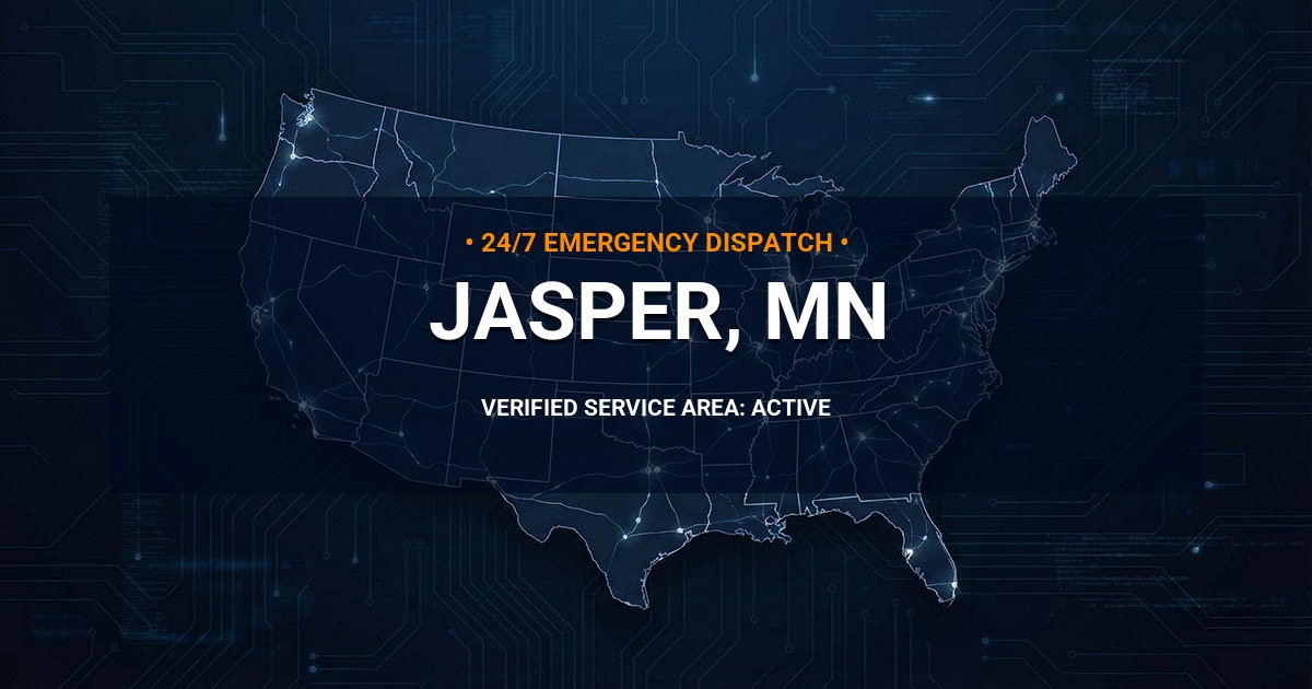 Emergency Plumbing Dispatch Map for Plumbing Services: Jasper, MN