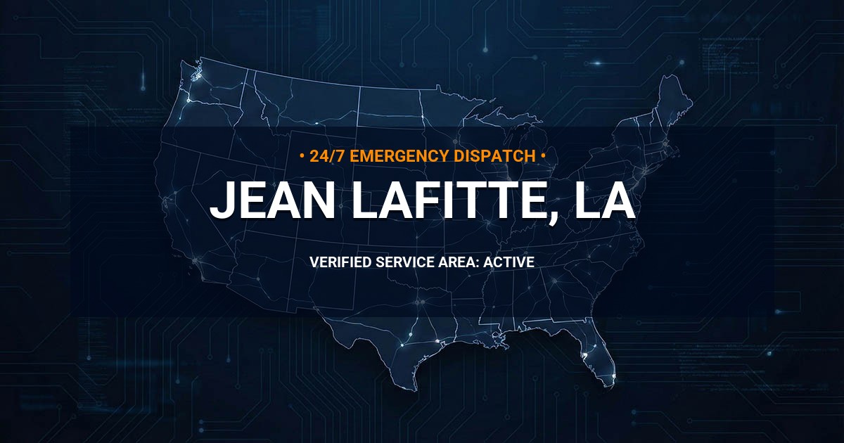 Emergency Plumbing Dispatch Map for Plumbing Services: Jean Lafitte, LA